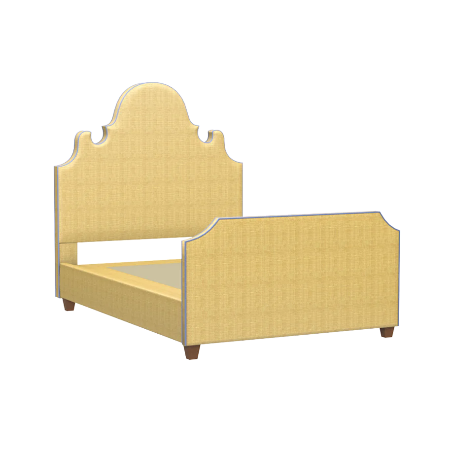 Charleston Platform Bed with Footboard - Natural Raffia